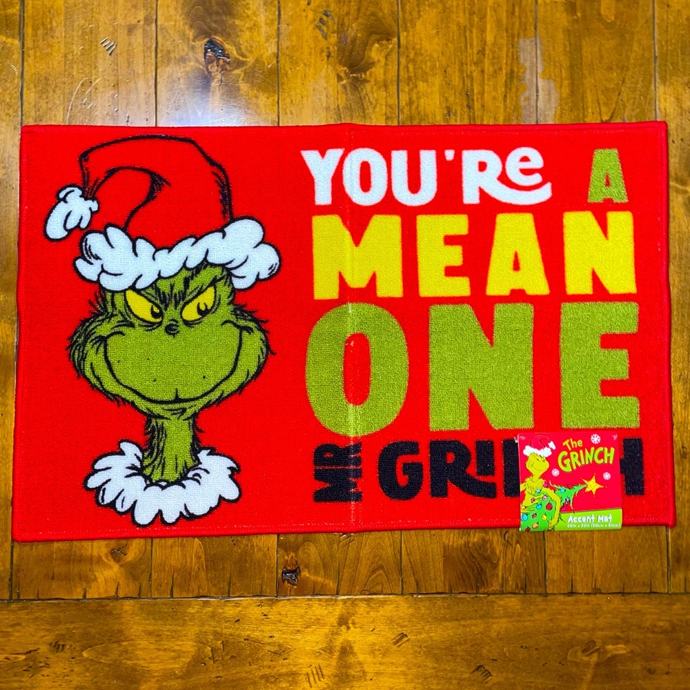 ♥️🎄 YOU’RE A MEAN ONE MR GRINCH ACCENT MAT 🎄♥️
